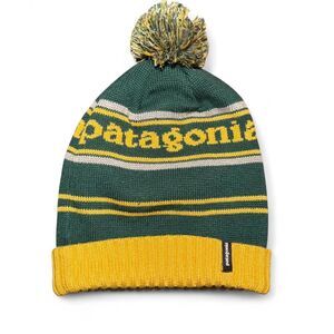 Patagonia Men's Powder Town Green and Yellow Beanie Ski Outdoor Hat